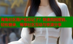 海角社区用户名忘记了？快速找回密码，轻松登录，畅享社区互动与资源分享