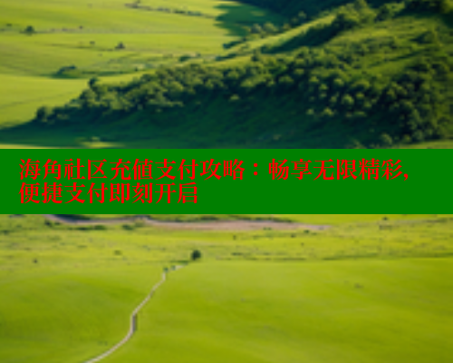 海角社区充值支付攻略：畅享无限精彩，便捷支付即刻开启 海角社区官网 第1张