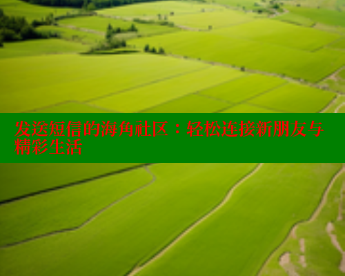 发送短信的海角社区：轻松连接新朋友与精彩生活 海角社区官网 第1张